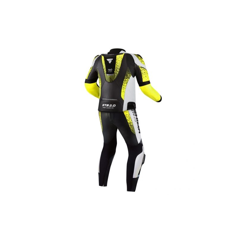Kombinéza na motocykel Shima STR 2.0 čierno-bielo-fluo žltá
