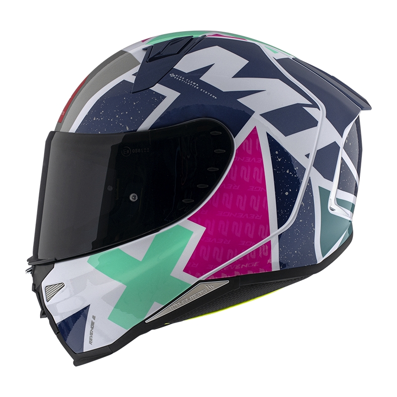Integrálna prilba na motocykel MT FF110 Revenge 2 Light bielo-modrá