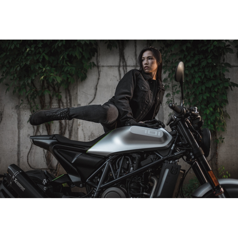 Dámske jeansy na motocykel PANDO MOTO Kusari Cor 01 čierne výpredaj