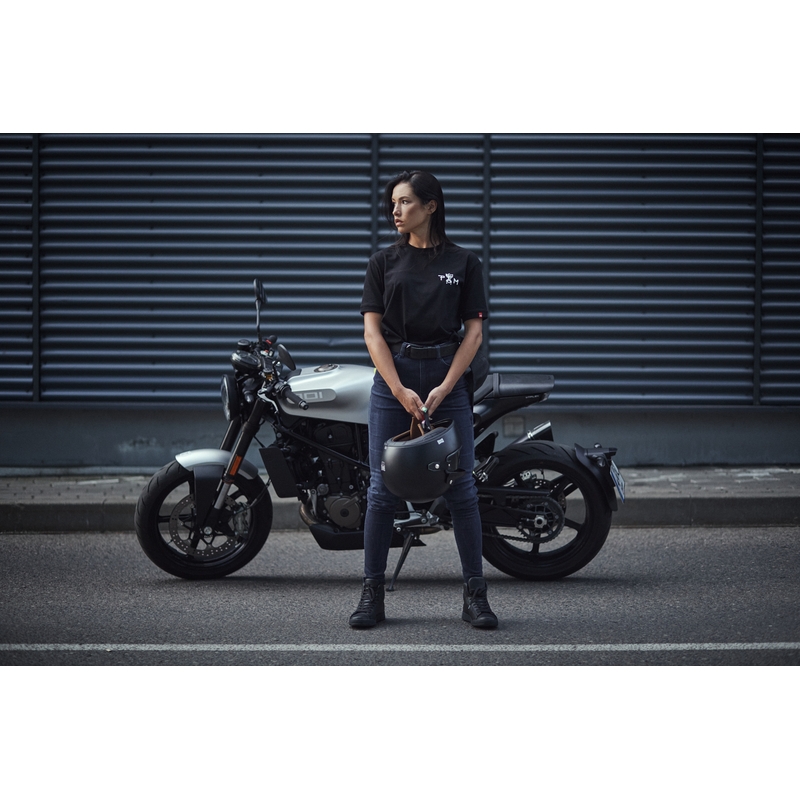 Dámske jeansy na motocykel PANDO MOTO Kusari Cor 02 modré výpredaj