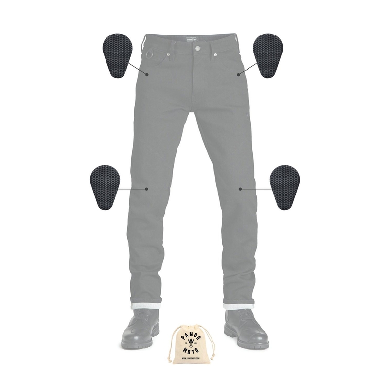 Jeansy na motocykel PANDO MOTO Steel Black 02 čierne výpredaj