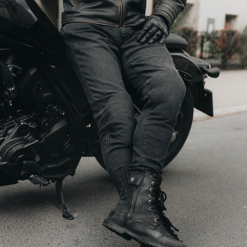 Jeansy na motocykel Rebelhorn Nomad TP vyprané čierne výpredaj