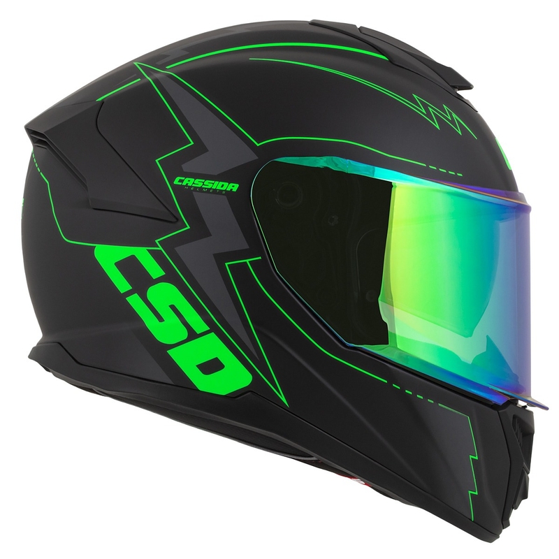 Integrálna prilba na motocykel Cassida Integral GT 2.1 Flash čierno-fluorescenčno zeleno-šedá
