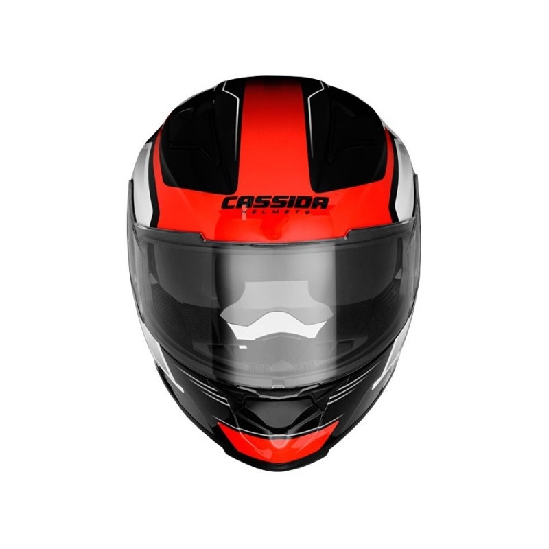 Prilba na motocykel Cassida Apex Fusion čierno-bielo-fluorescenčno červená - II. akosť