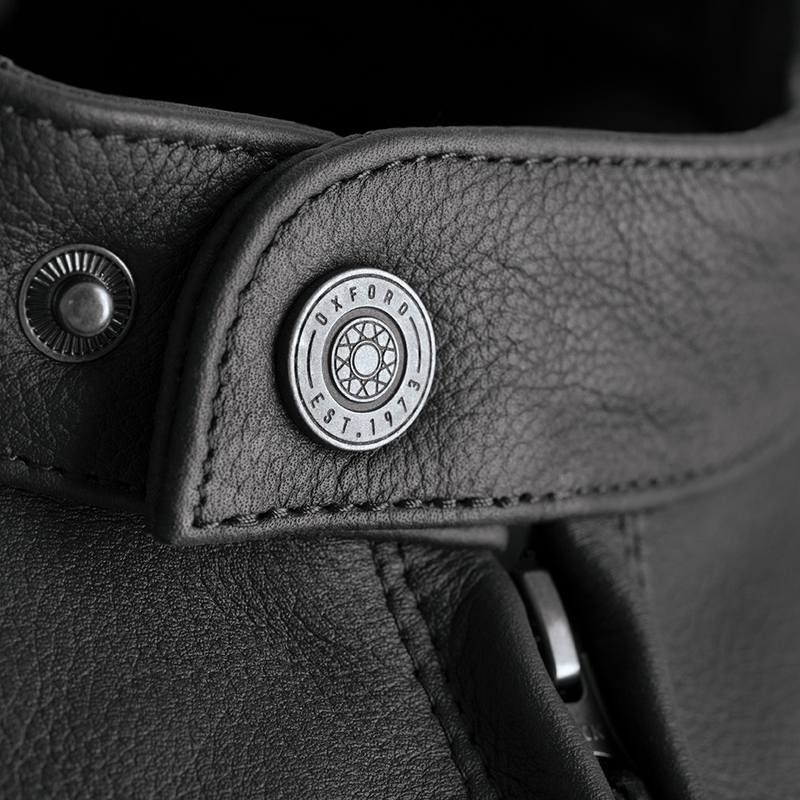Kožená bunda na motocykel Oxford Walton čierna