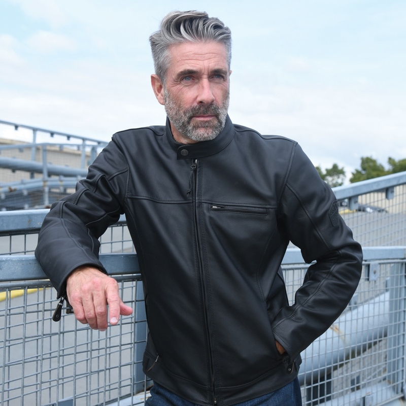 Kožená bunda na motocykel Oxford Walton čierna