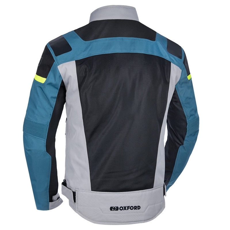 Bunda na motocykel Oxford Dakar D2D Air strieborno-modro-fluorescenčno žltá