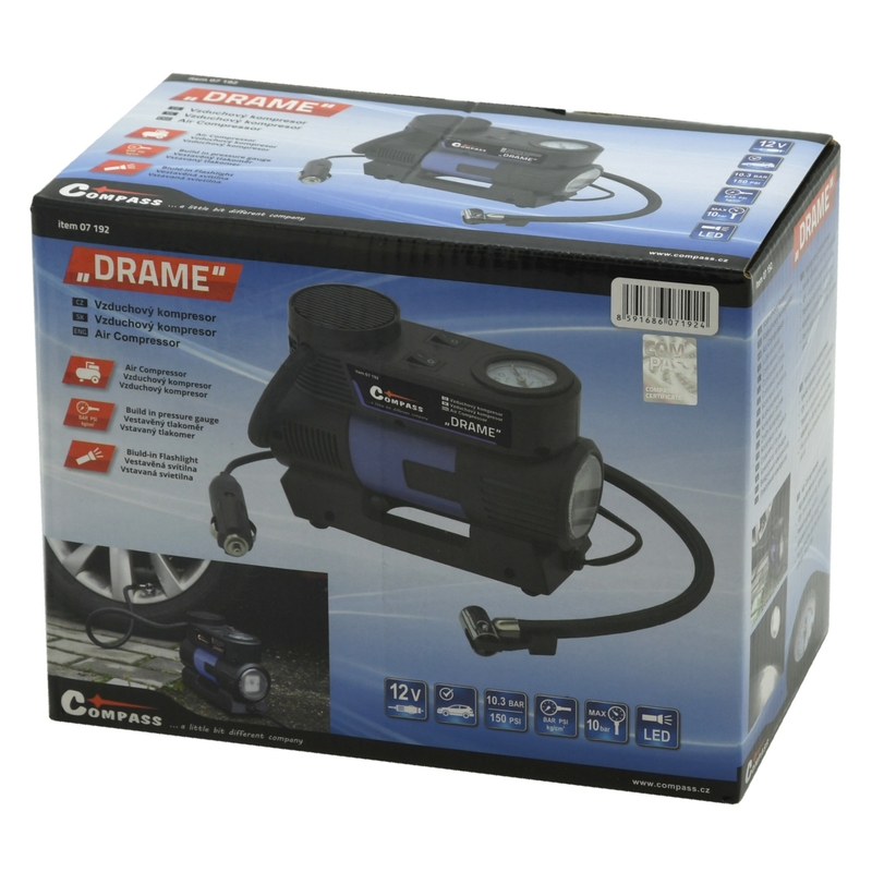 Kompresor 12V DRAME so svetlom
