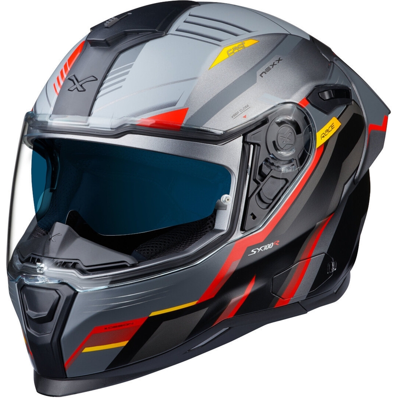 Integrálna prilba na motocykel NEXX SX.100R Gridline sivo-červená - II. akosť