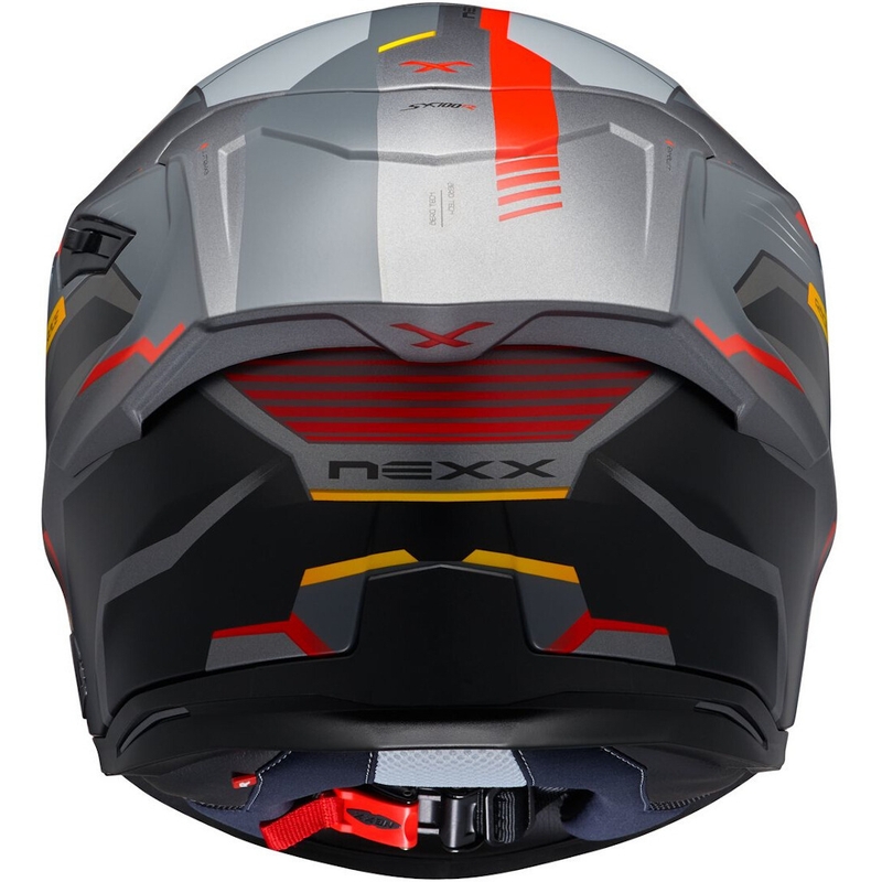 Integrálna prilba na motocykel NEXX SX.100R Gridline sivo-červená - II. akosť