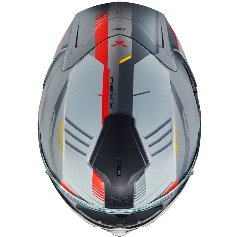 Integrálna prilba na motocykel NEXX SX.100R Gridline sivo-červená - II. akosť