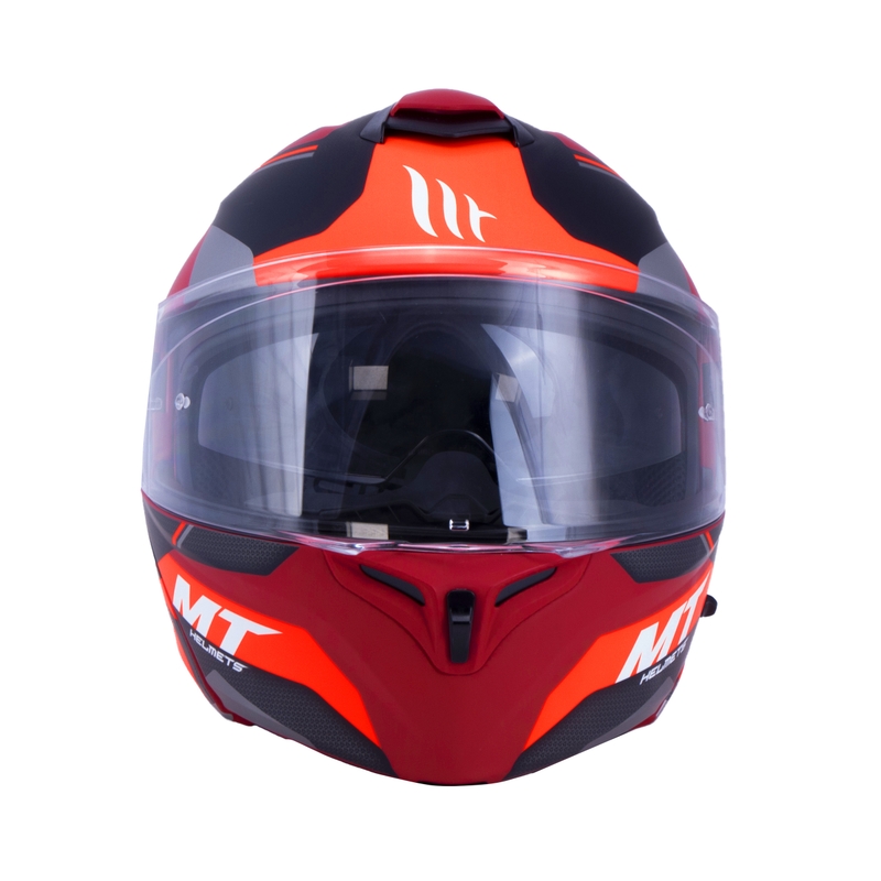 Vyklápacia prilba na motocykel MT Storm ST-ONE červeno-čierna - II. akosť