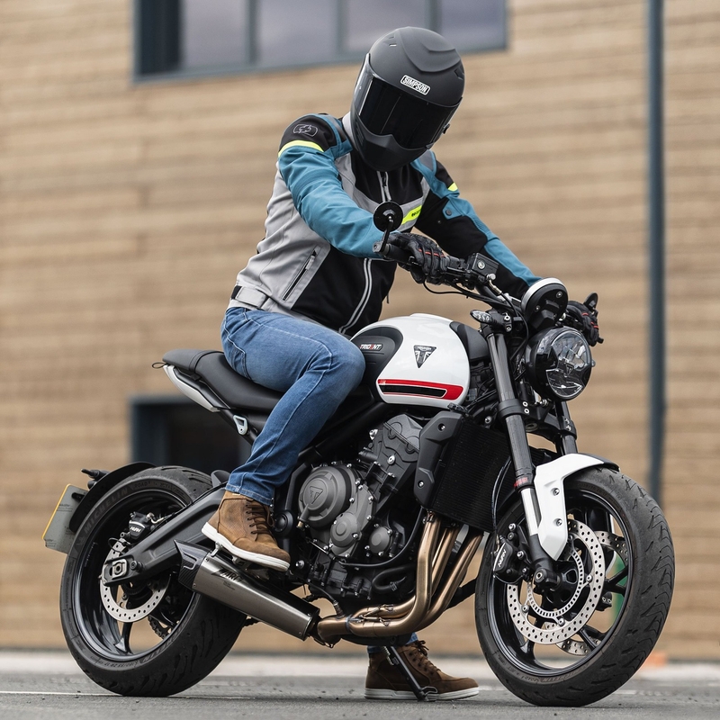 Jeansy na motocykel Oxford Original Approved Jeans AA Slim fit svetlomodré