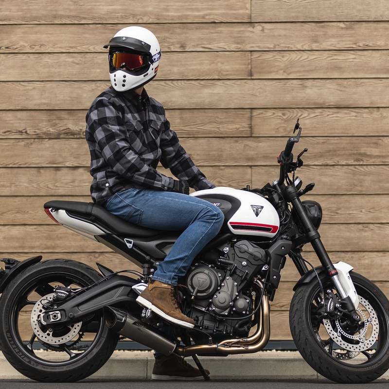 Jeansy na motocykel Oxford Original Approved Jeans AA Slim fit svetlomodré
