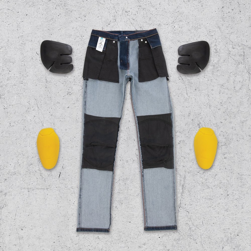 Jeansy na motocykel Oxford Original Approved Jeans AA Slim fit svetlomodré
