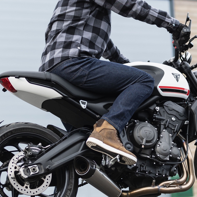 Jeansy na motocykel Oxford Original Approved Jeans AA tmavomodré