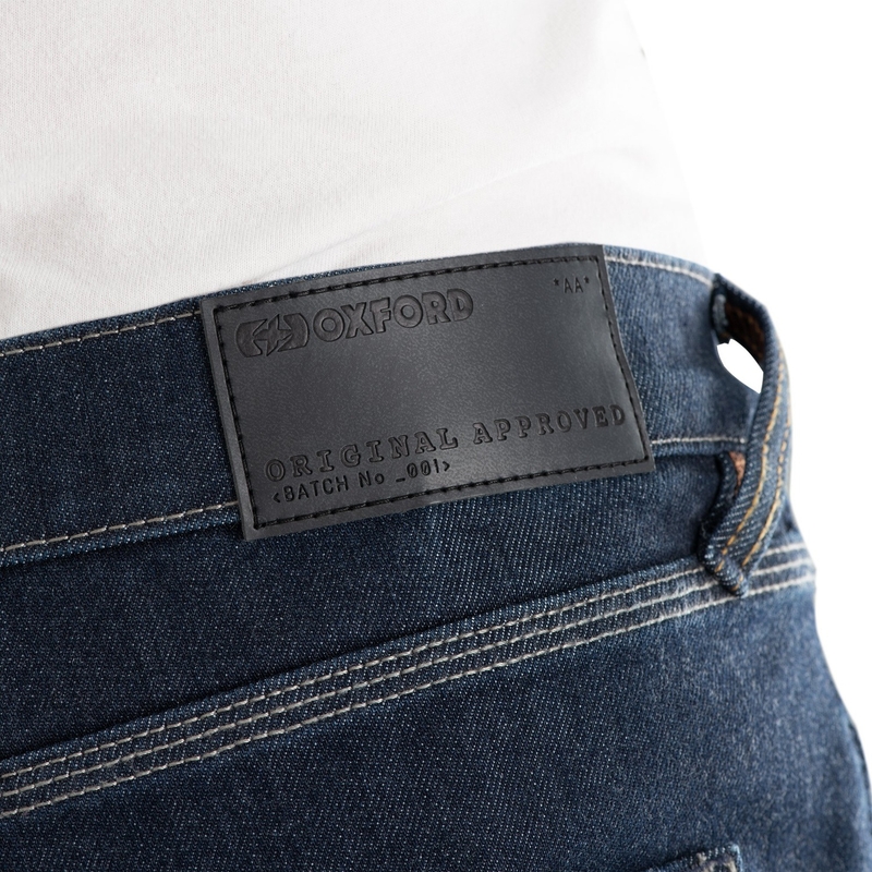 Jeansy na motocykel Oxford Original Approved Jeans AA tmavomodré