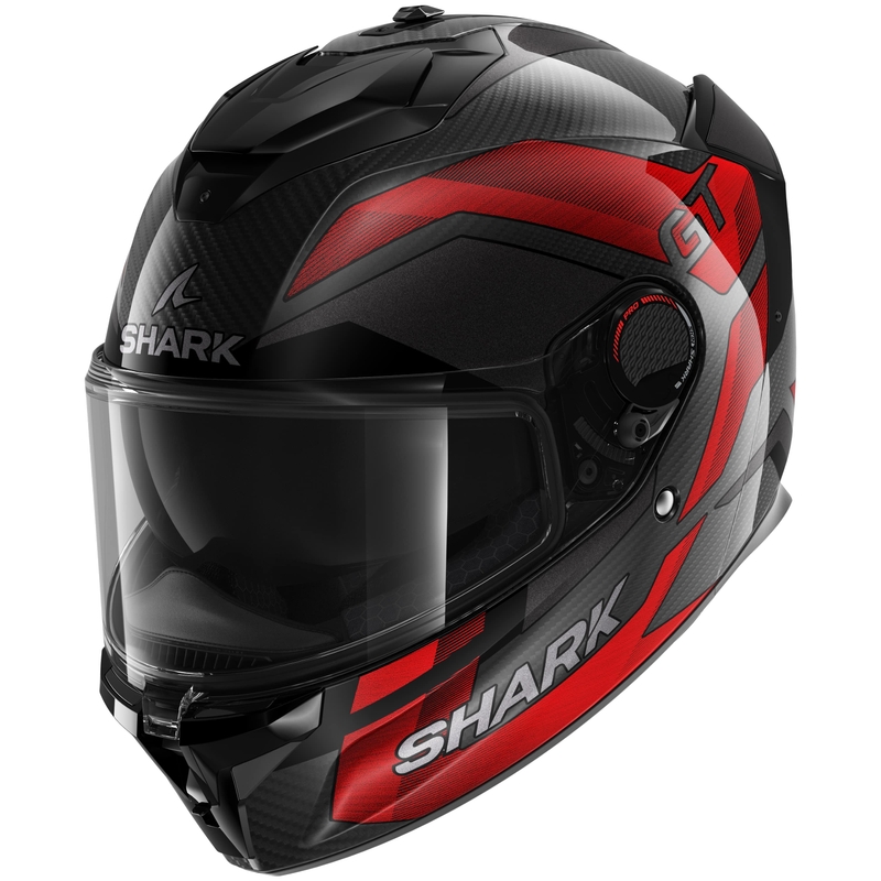 Integrálna prilba na motocykel SHARK SPARTAN GT PRO Carbon Ritmo čierno-červená