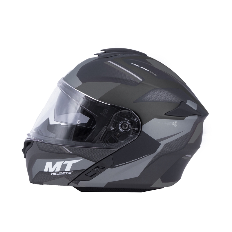 Vyklápacia prilba na motocykel MT Storm ST-ONE čierno-šedá - II. akosť