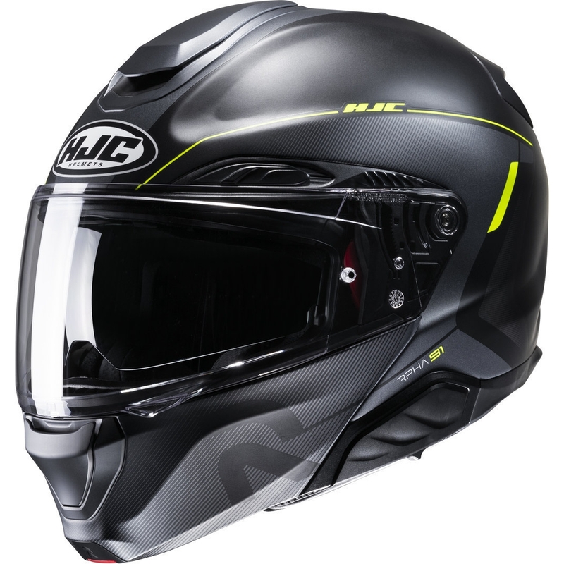 Odklápacia prilba na motocykel HJC RPHA 91 Combust MC3HSF čierno-fluo žltá