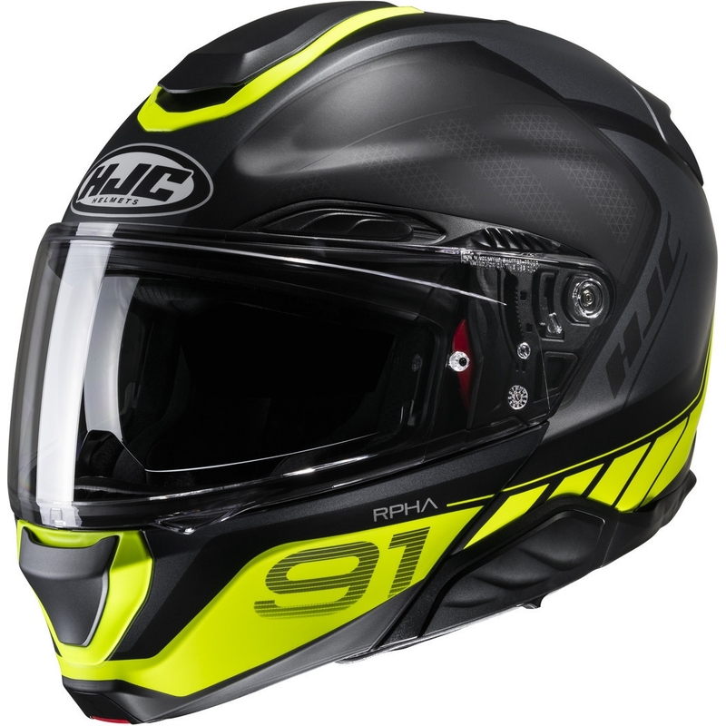 Vyklápacia prilba na motorku HJC RPHA 91 Rafino MC3HSF čierno-fluo žltá