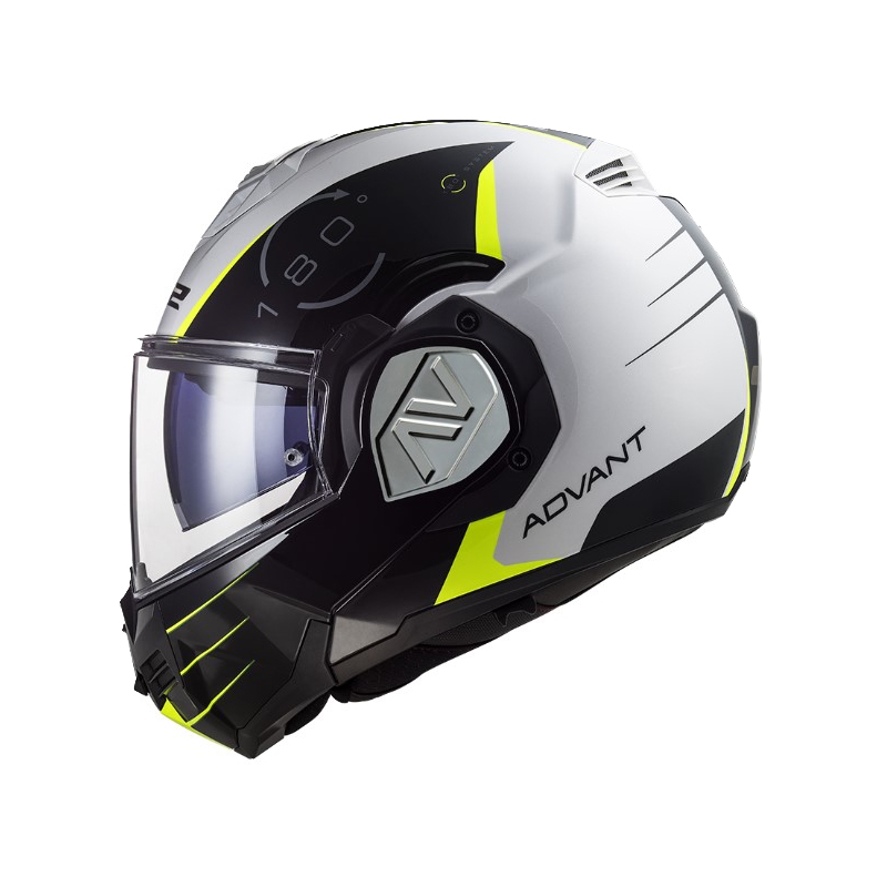 Preklápacia prilba na motocykel  LS2 FF906 Advant Codex 06 čierno-bielo-fluorescenčno žltá