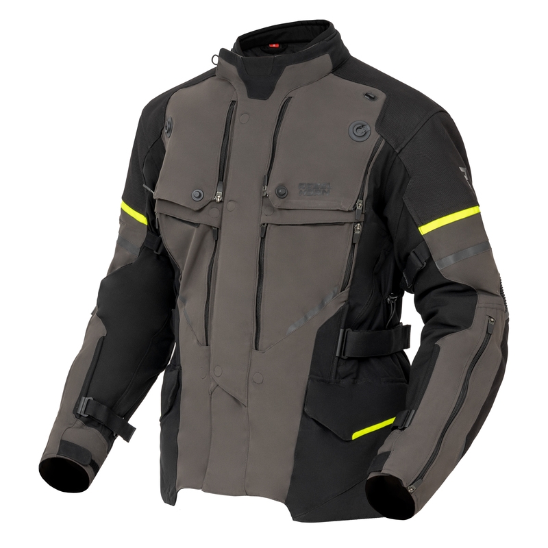 Motocyklová bunda Rebelhorn Range antracitovo-čierno-fluo žltá
