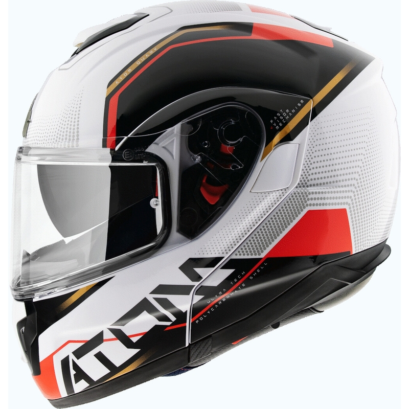 Odklápacia prilba na motocykel MT Atom SV Quark B5 červeno-čierno-biela