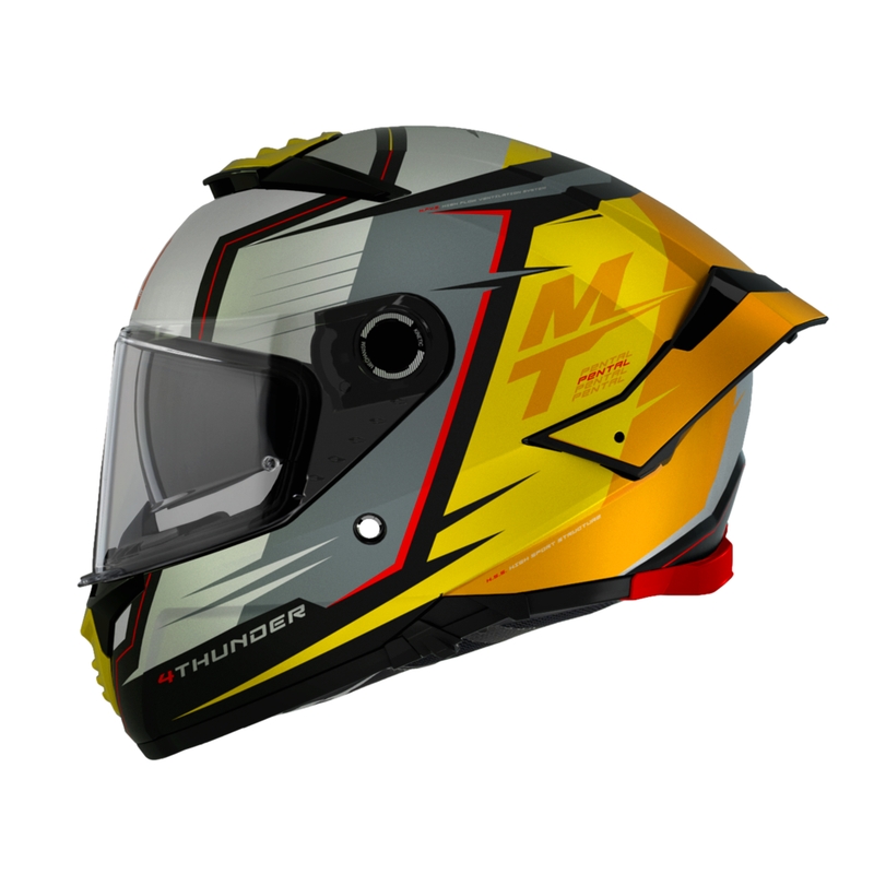 Integrálna prilba na motocykel MT Thunder 4 SV Pental B3 šedo-žltá