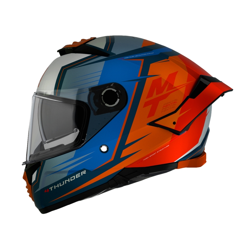 Integrálna prilba na motocykel MT Thunder 4 SV Pental B4 modro-oranžová