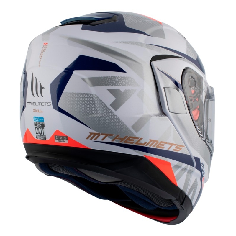 Odklápacia prilba na motocykel MT Atom SV Skill A0 bielo-modrá výpredaj