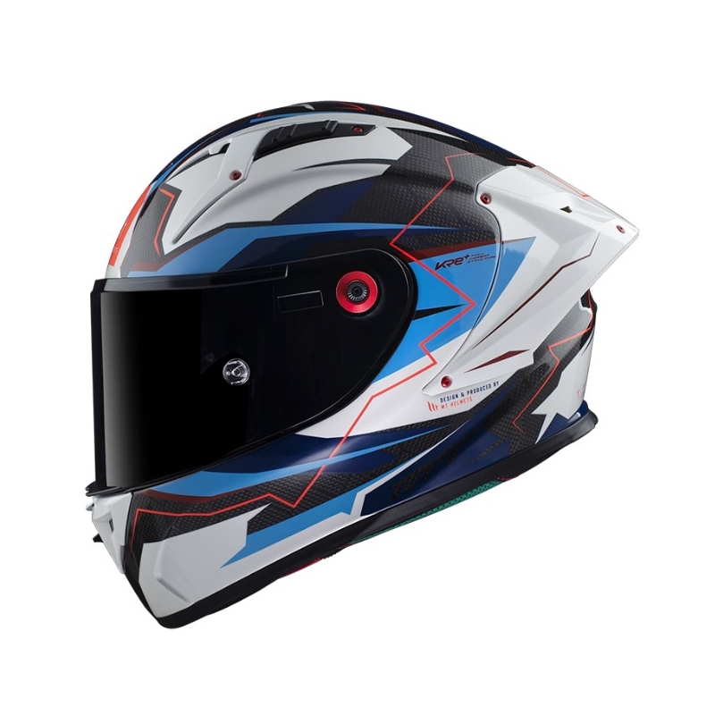 MT KRE+ Carbon Kraker B7 integrálna motocyklová prilba čierno-bielo-modrá