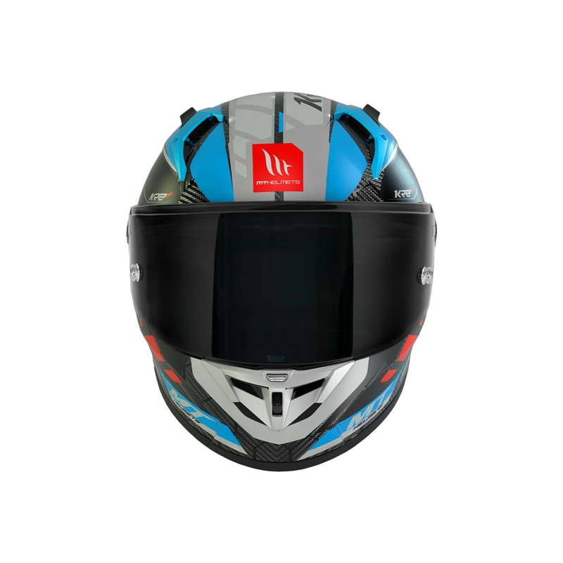 MT KRE+ Carbon Longlap Black-Grey-Red-Blue Integral Motocyklová prilba
