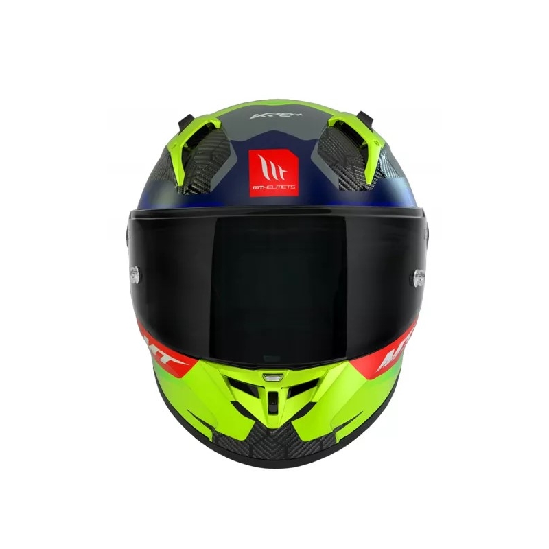 MT KRE+ Carbon Powerful fluo žlto-modrá integrálna motocyklová prilba