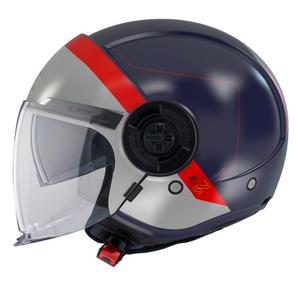 Otvorená prilba na motocykel MT Viale SV 68 Units D7 sivo-červeno-modrá