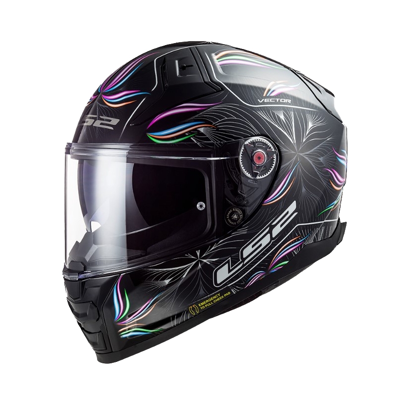 Prilba na motocykel LS2 FF811 Vector II Tropical bielo-fialovo-čierná