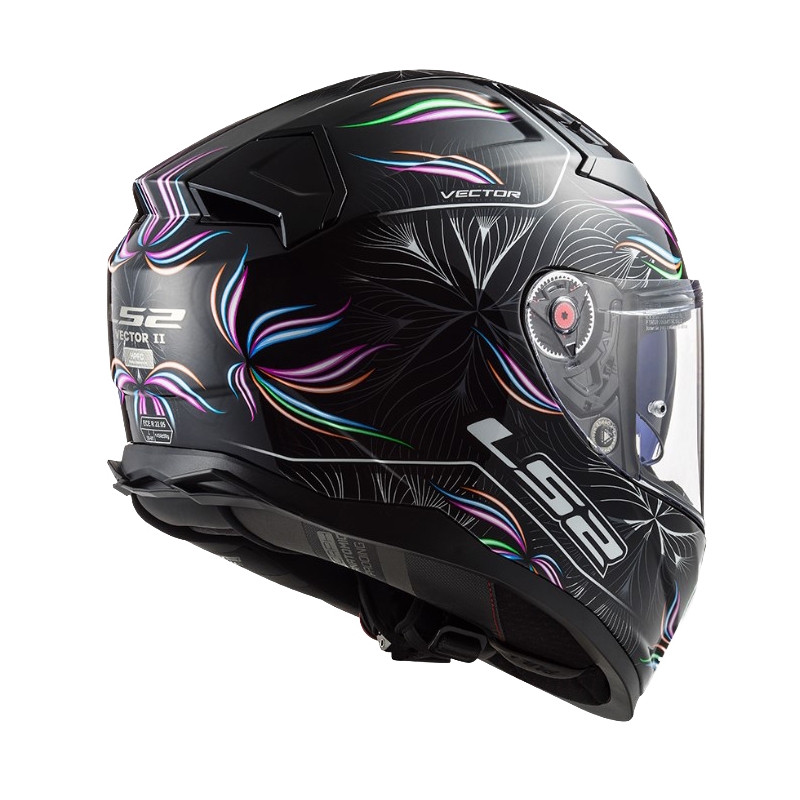 Prilba na motocykel LS2 FF811 Vector II Tropical bielo-fialovo-čierná