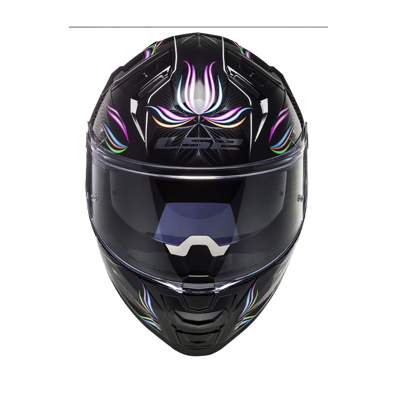 Prilba na motocykel LS2 FF811 Vector II Tropical bielo-fialovo-čierná