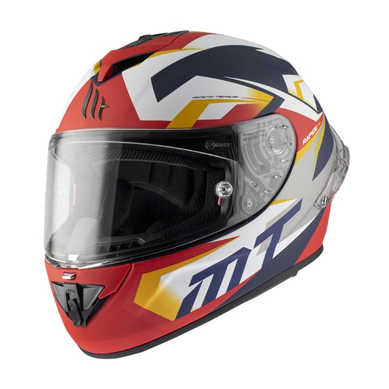 Integrálna prilba na motocykel MT Rapide Pro Fugaz I0 bielo-modro-červená
