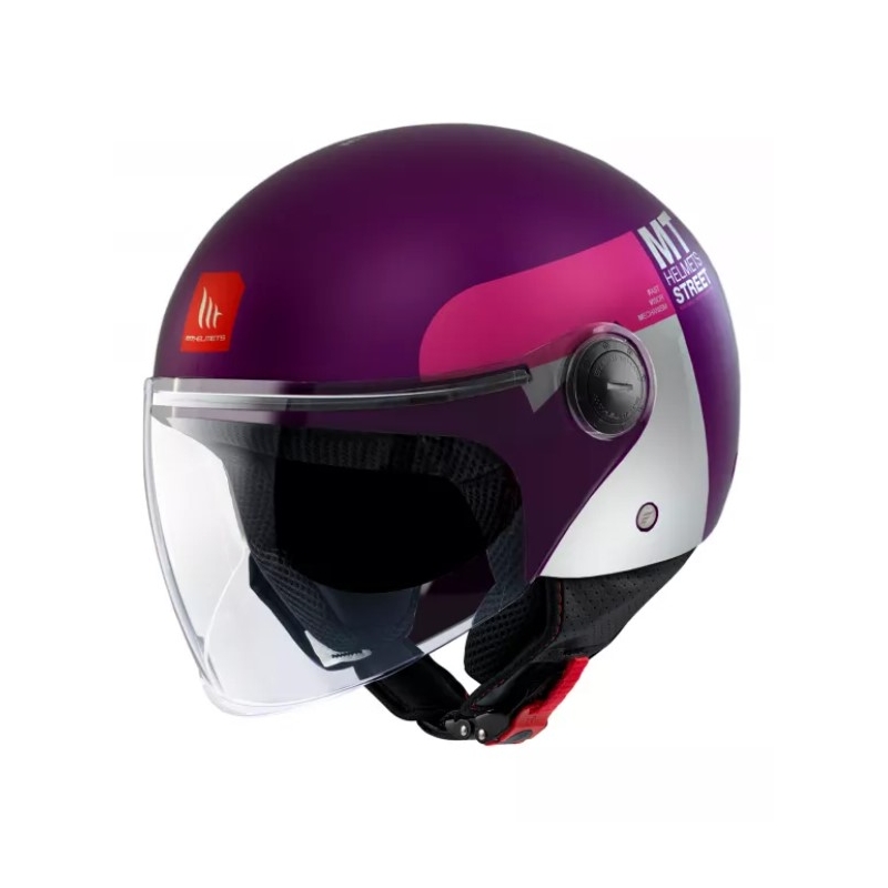 Otvorená prilba na motocykel MT Street Inboard C8 fialová