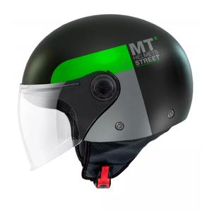 Otvorená prilba na motocykel MT Street Inboard D6 čierno-zelená