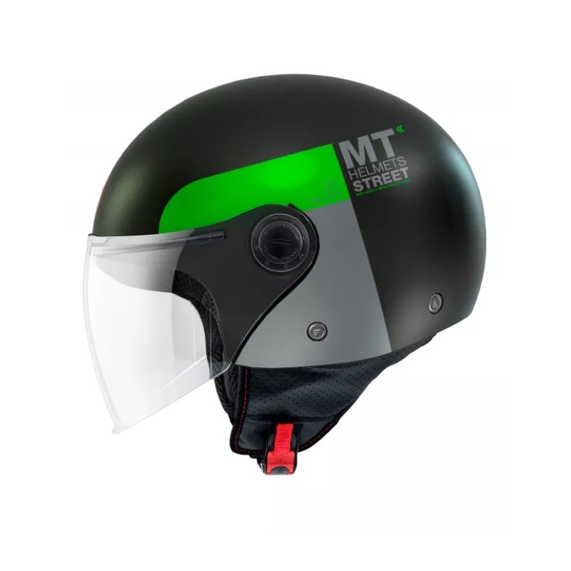 Otvorená prilba na motocykel MT Street Inboard D6 čierno-zelená výpredaj