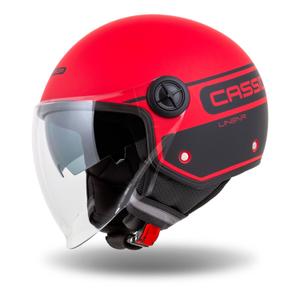 Otvorená prilba na motocykel Cassida Handy Plus Linear červeno-čierna