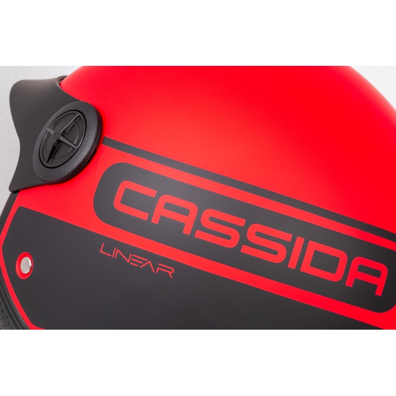 Otvorená prilba na motocykel Cassida Handy Plus Linear červeno-čierna