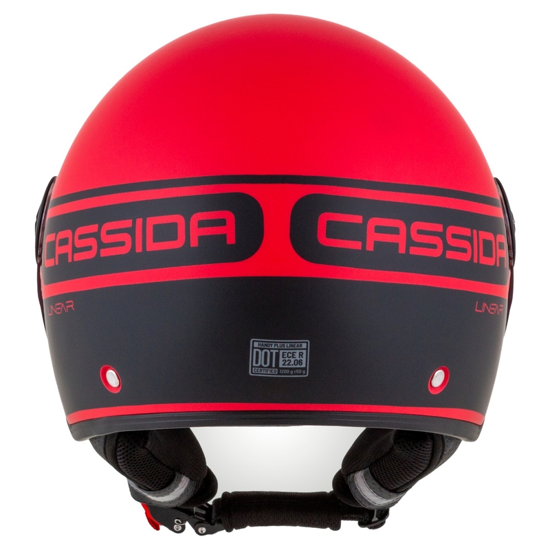 Otvorená prilba na motocykel Cassida Handy Plus Linear červeno-čierna