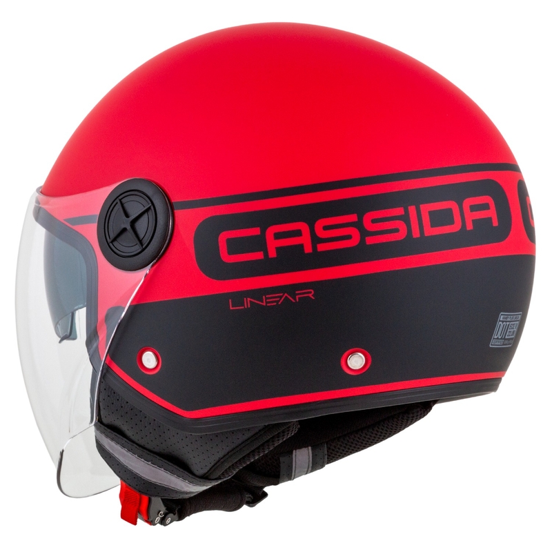 Otvorená prilba na motocykel Cassida Handy Plus Linear červeno-čierna