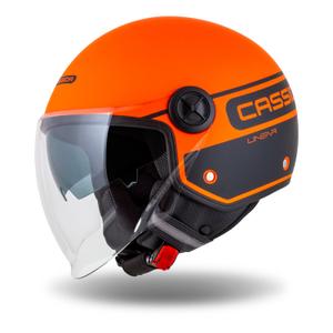 Otvorená prilba na motocykel Cassida Handy Plus Linear oranžovo-čierna