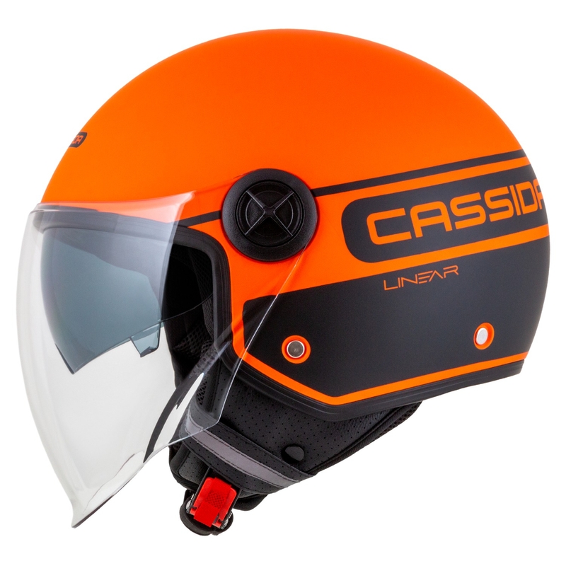 Otvorená prilba na motocykel Cassida Handy Plus Linear oranžovo-čierna