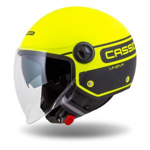 Otvorená prilba na motocykel Cassida Handy Plus Linear fluorescenčno žlto-čierna