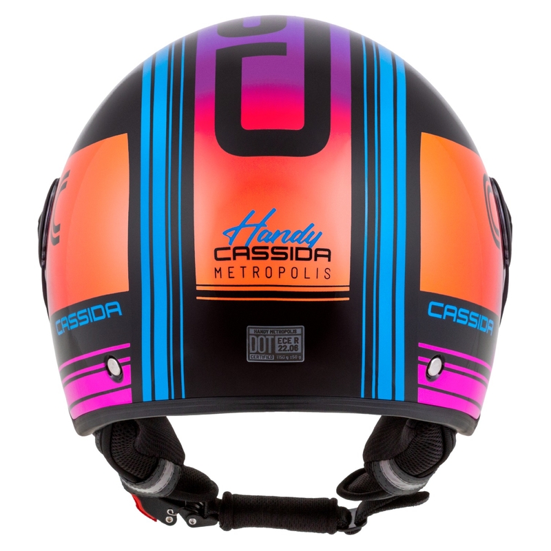 Otvorená prilba na motocykel Cassida Handy Metropolis čierno-tyrkysová gradient